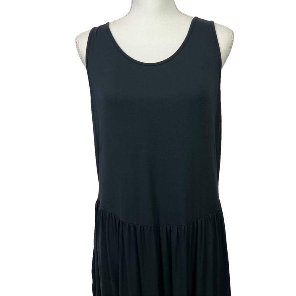 Venus Women’s MIDI Pullover Sundress Sz 1X Color Black Stretch Sleeveless - Picture 2 of 14